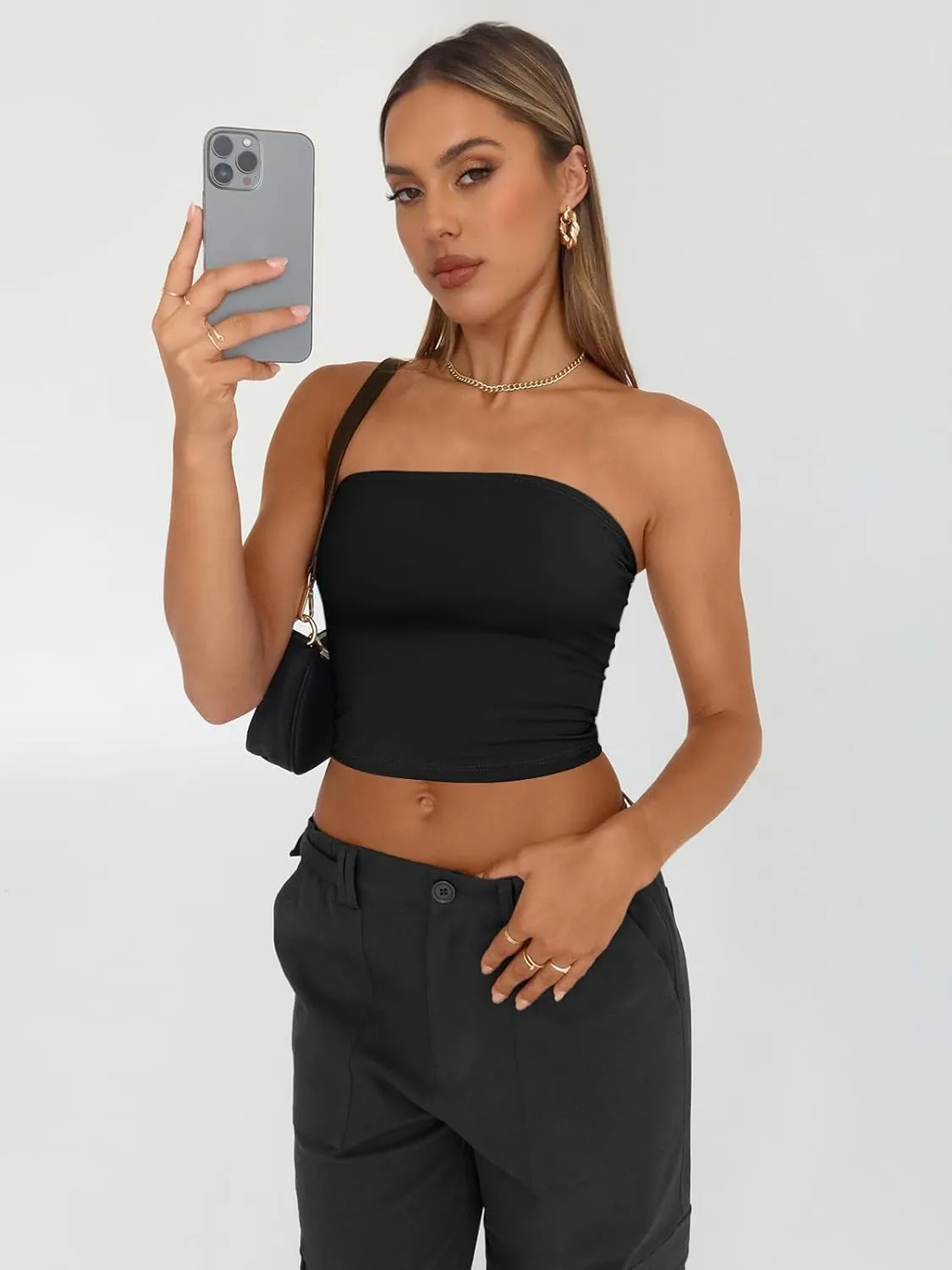 Trendy Queen Womens 3 Pack Tube Tops Crop Going Out Strapless Basic Backless Bandeau Bra Summer Outfits 2025