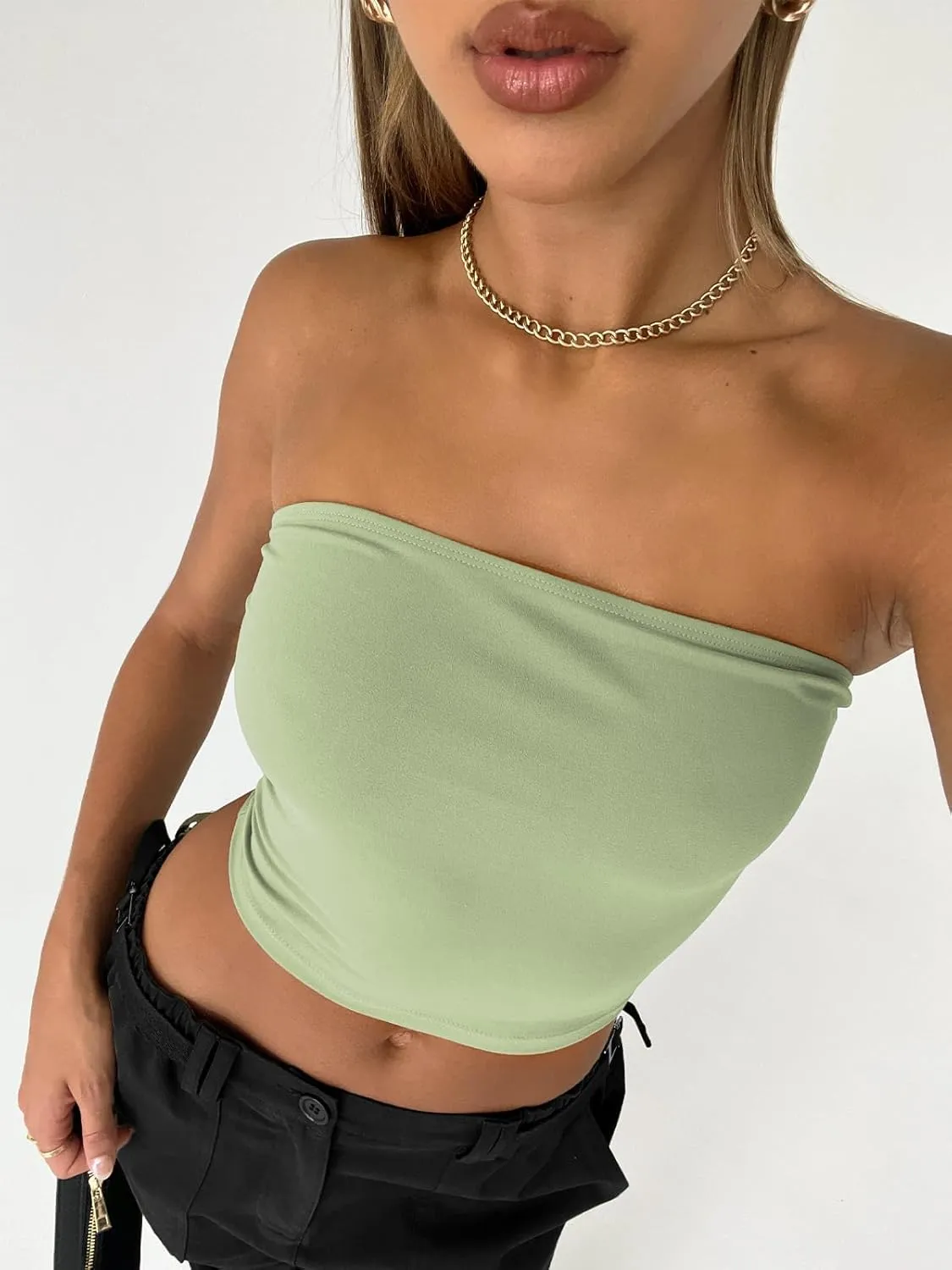 Trendy Queen Womens 3 Pack Tube Tops Crop Going Out Strapless Basic Backless Bandeau Bra Summer Outfits 2025
