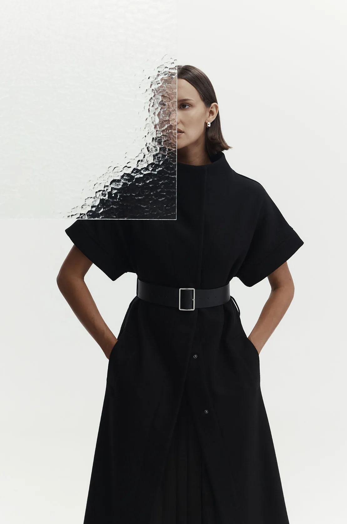 tunnelled coat / black
