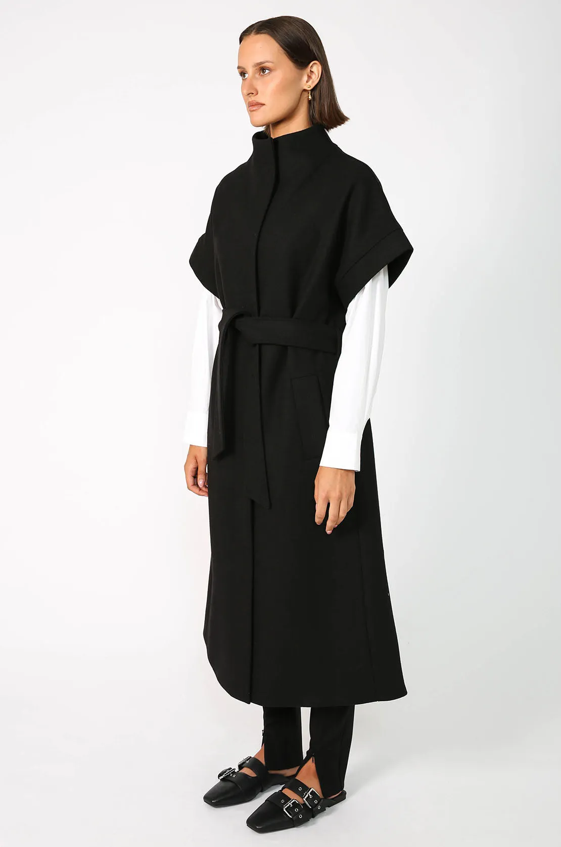tunnelled coat / black