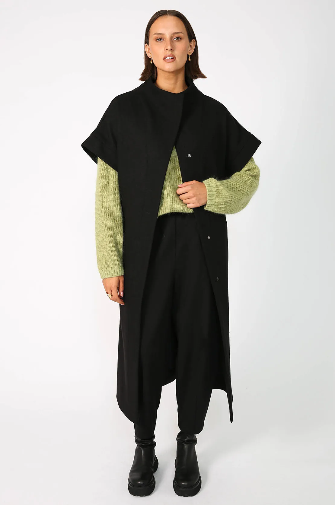 tunnelled coat / black