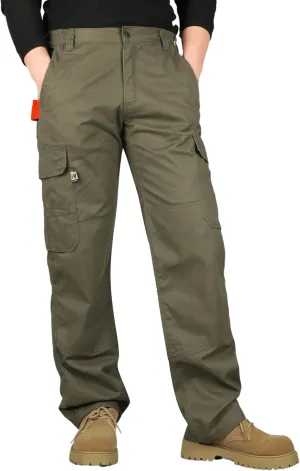VATRENUS Men's FR Cargo Pants Flame Resistant Pants Lightweight 7.5oz 100% Cotton Fire Retardant Elastic Waist Pants