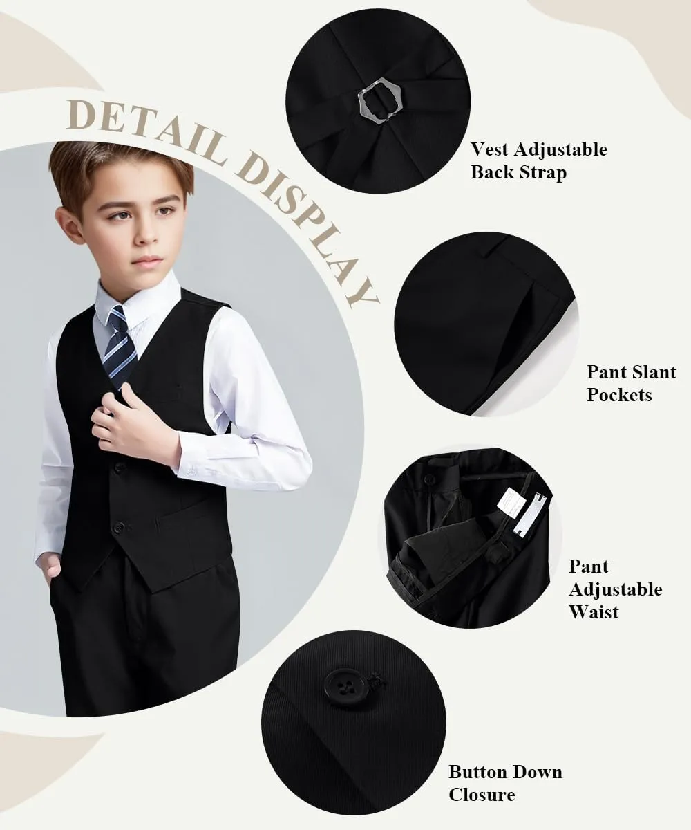 Visaccy Boys Suits Slim Fit Dress Clothes Ring Bearer Outfit