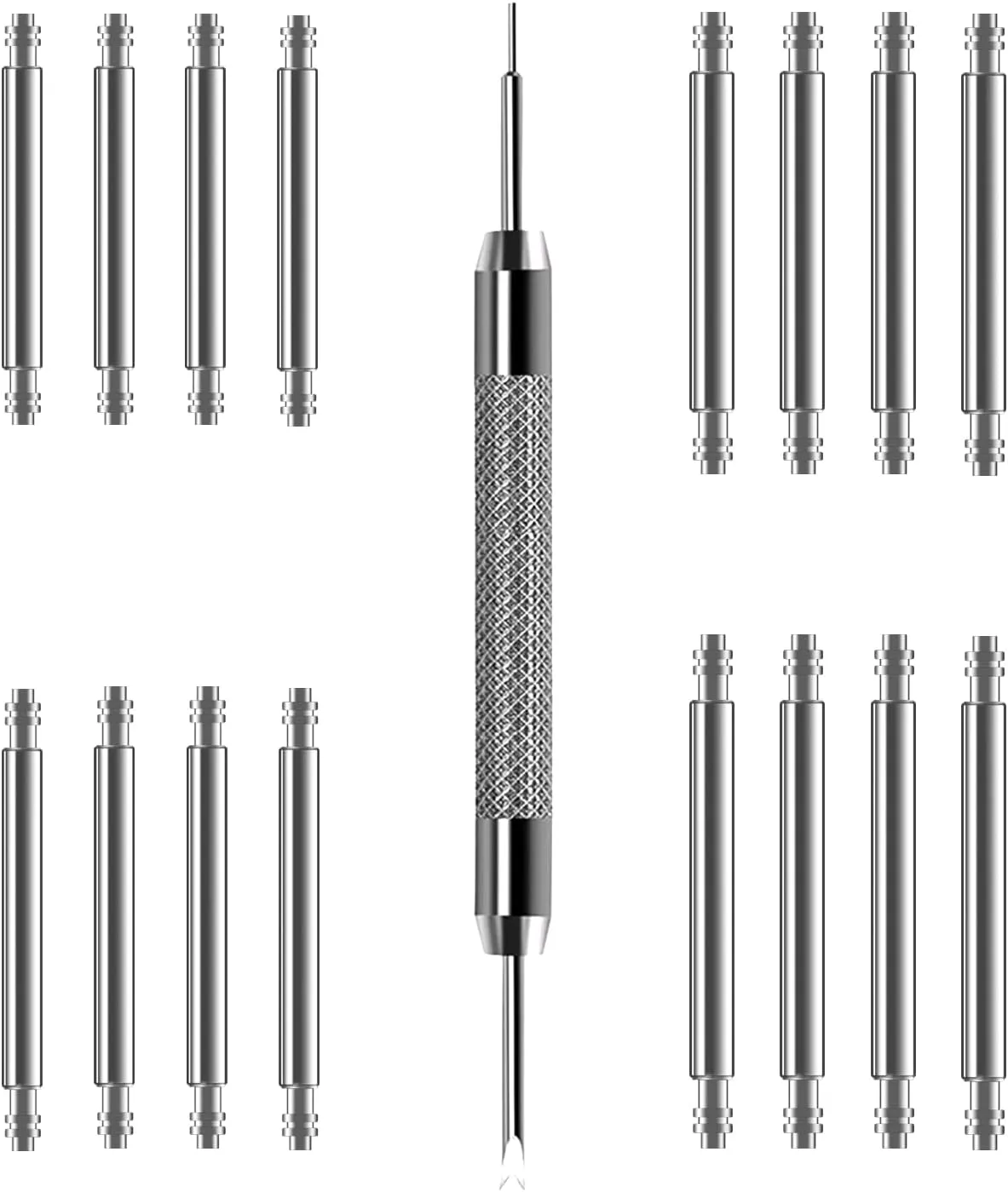 Watch Band Pins Tool Kit, 12-26mm Heavy Duty Watch Spring Bars with Removal Tool