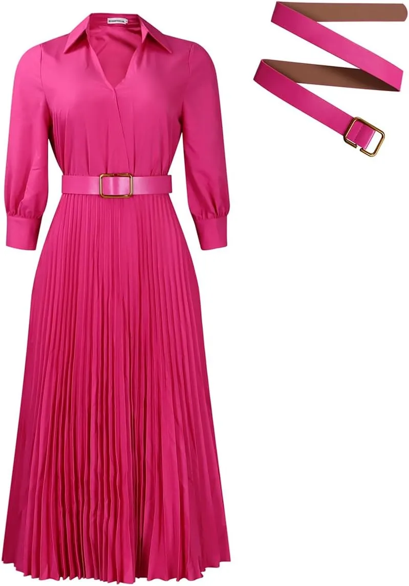 Wear to Work Midi Dress for Women Business Casual A-line Bodycon Midi Dress Elegance Church Outfits