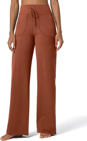Willit Women's Wide Leg Pants Yoga Pants with Pockets High Waist Stretch Casual Lounge Comfy Pants 29" 31"