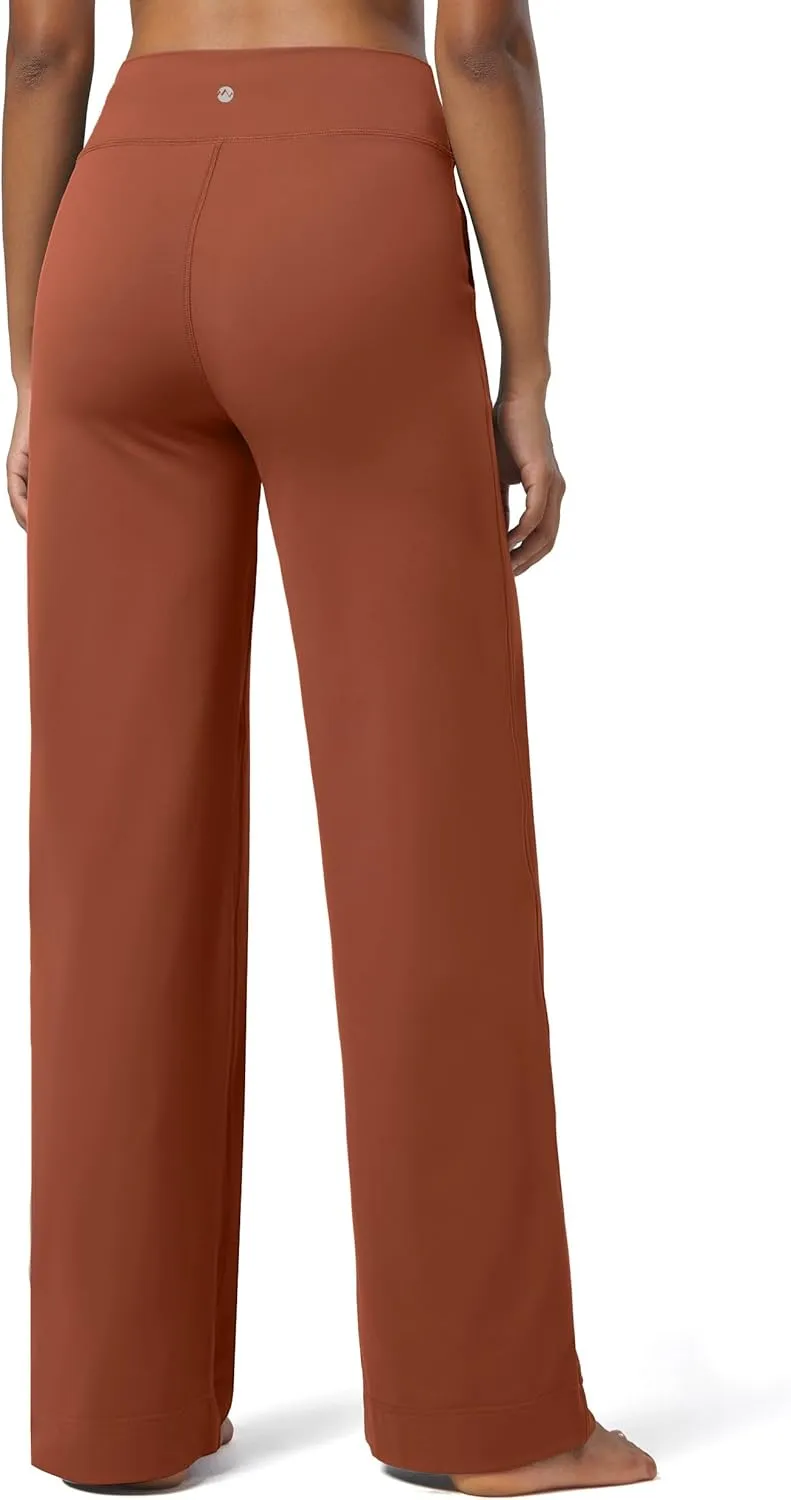 Willit Women's Wide Leg Pants Yoga Pants with Pockets High Waist Stretch Casual Lounge Comfy Pants 29" 31"