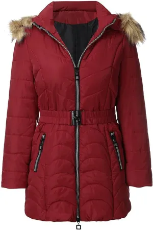 Winter Plus Size Loose Cotton Padded Jacket Long Coat Women Thick Warm Fur Collar Hooded Parka