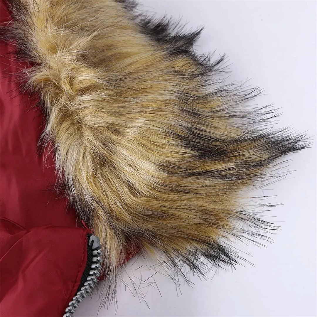 Winter Plus Size Loose Cotton Padded Jacket Long Coat Women Thick Warm Fur Collar Hooded Parka