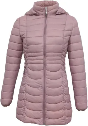 Women Long Ultralight Padded Jacket With Hood Winter Slim Coat Cotton Warm Parka