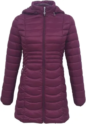 Women Long Ultralight Padded Jacket With Hood Winter Slim Coat Cotton Warm Parka
