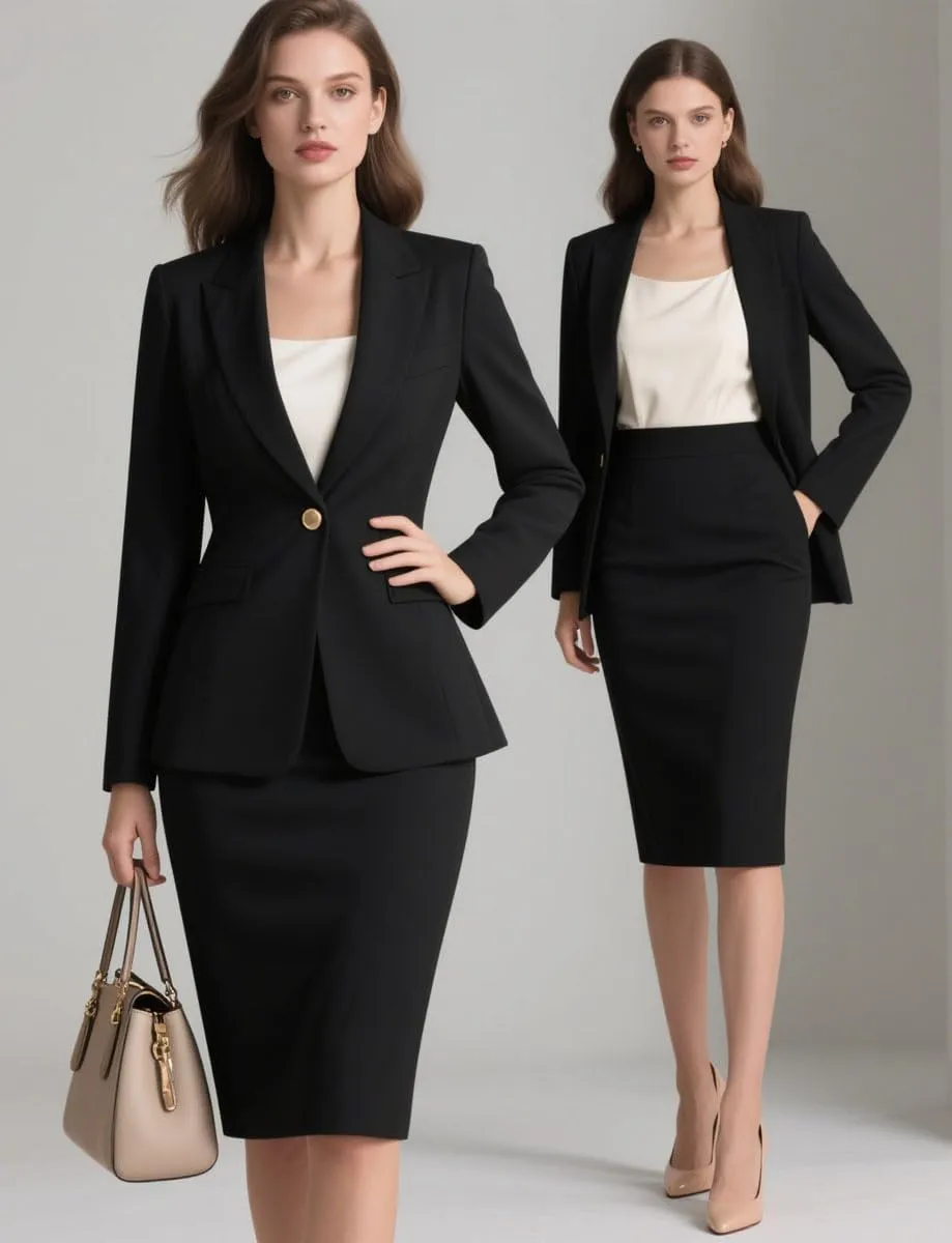 Women's 2 Piece Suit Skirt Set Professional Blazer and Pencil Skirt Suits for Office Business Formal Outfits