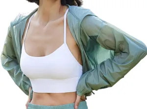 Women's Color Block Athletic Running Yoga Long Sleeve Cropped Zip Up Workout Shirt Track Jacket Quick Dry Tops