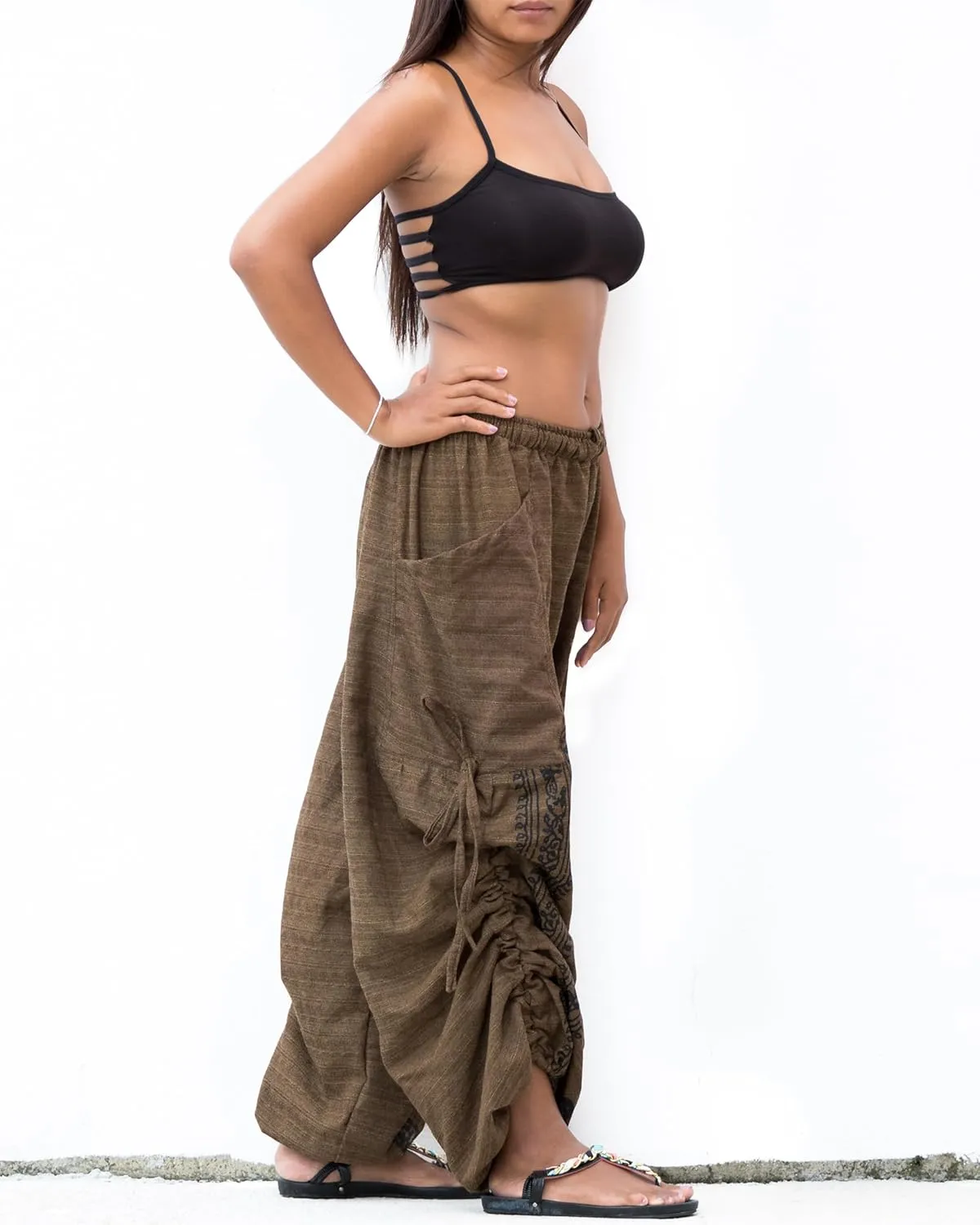 Women's Harem Cotton Pants Loose Fit Comfy Yoga Pants with Pockets