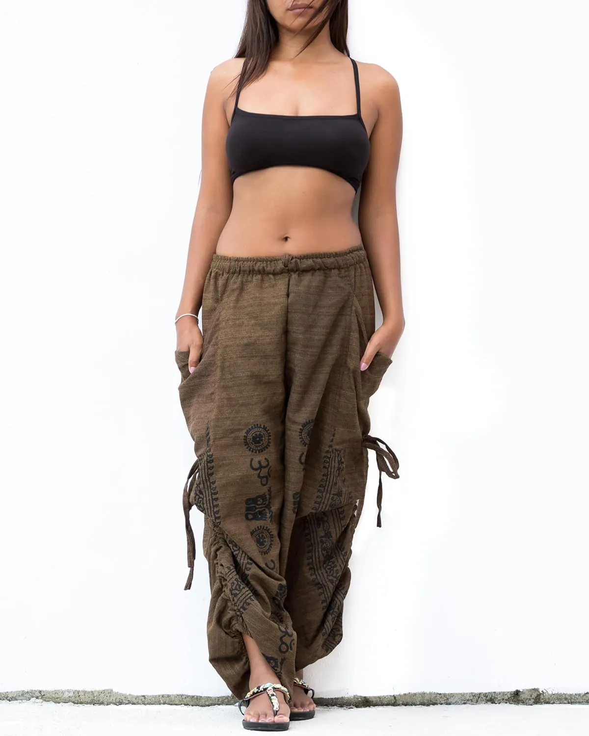 Women's Harem Cotton Pants Loose Fit Comfy Yoga Pants with Pockets