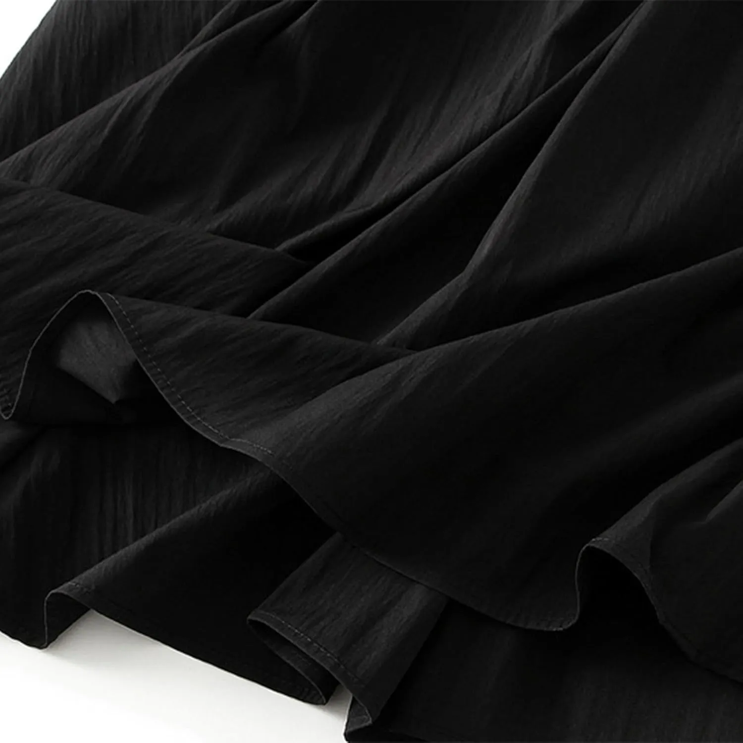 Women's High Waist Flared Skirt Casual Pleated Swing Midi Skirt Vintage Plain A-line Long Skirts with Pockets