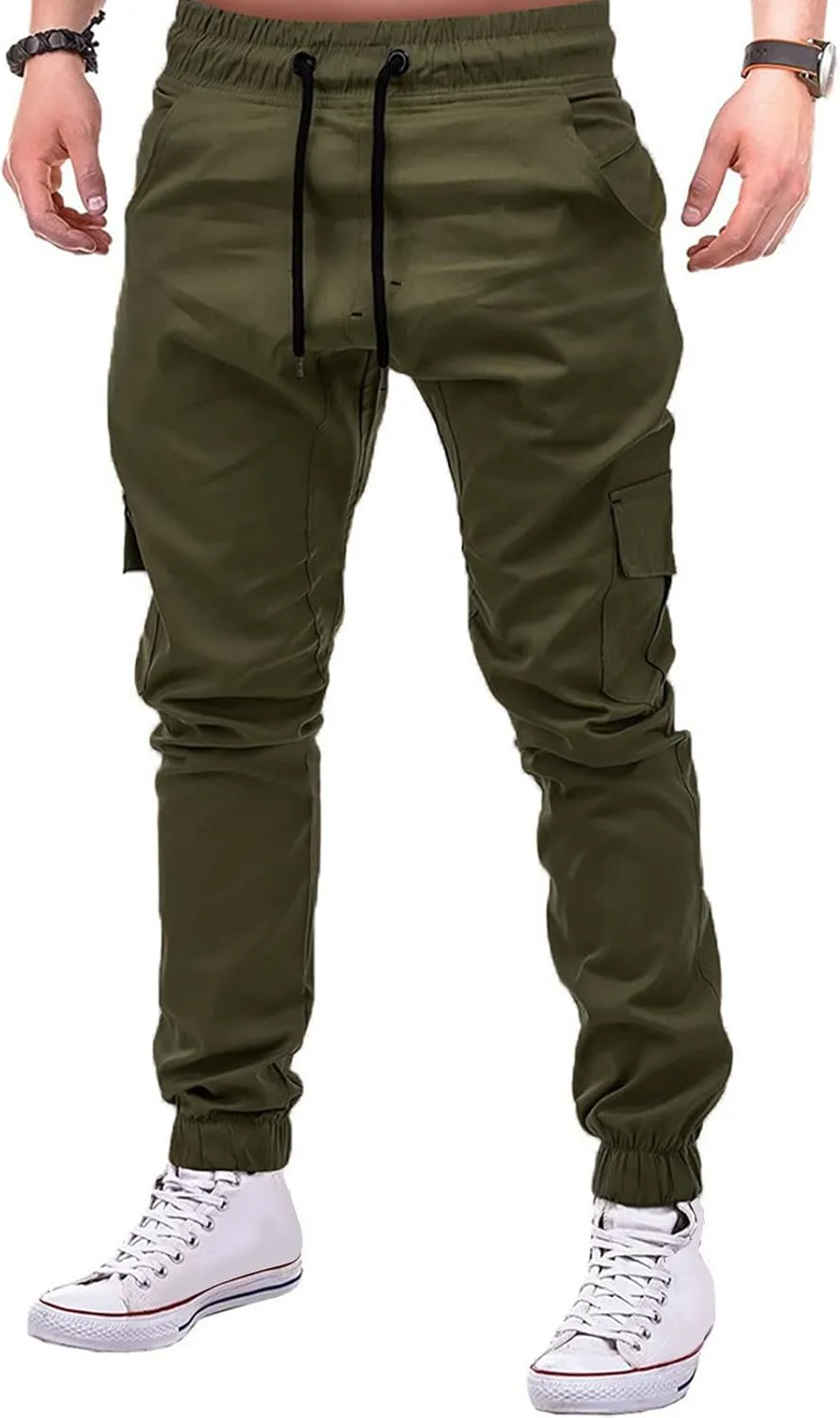 Ymosrh Khaki Cargo Pants for Men Jeans Solid Color Ripped Holes Frayed Gradient Washed Trousers Slim Fit Chinos