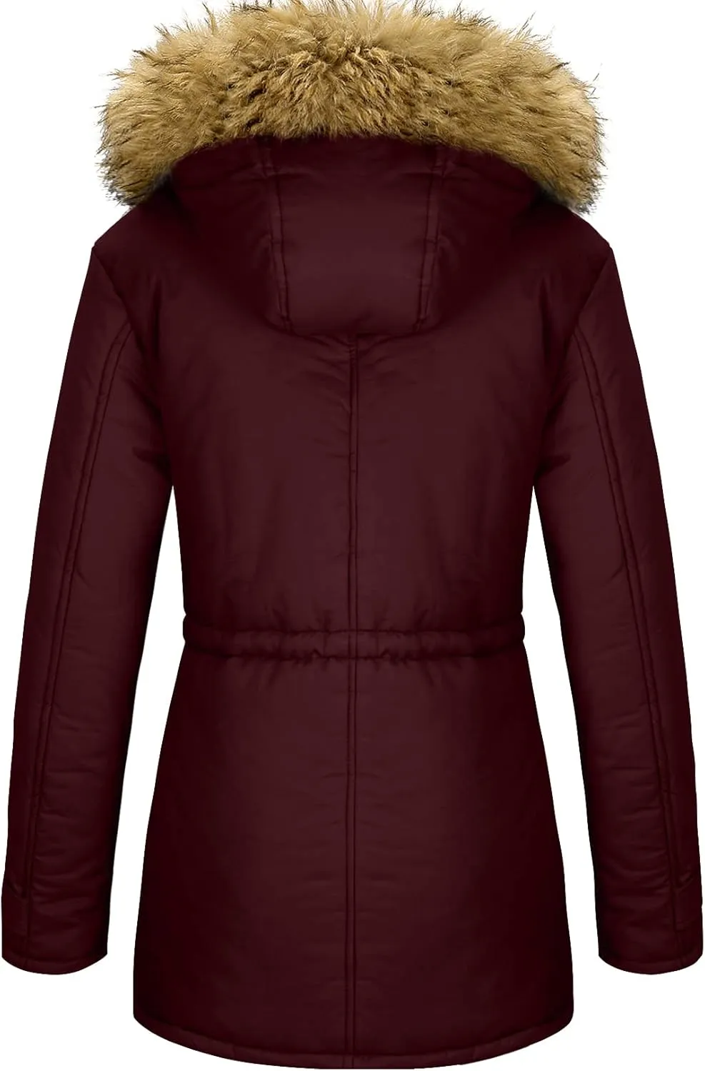 YXP Women's Winter Thicken Military Parka Jacket Warm Fleece Cotton Coat with Fur Hood